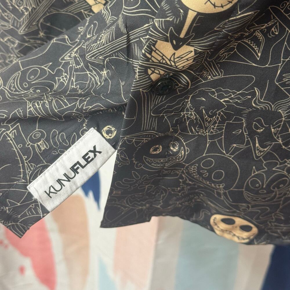 RSVLTS Disney Nightmare Before Christmas Halloween Bone Daddy Button Down Shirt - Picture 11 of 15